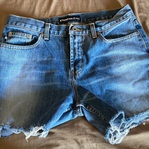 Express jeans cut off shorts